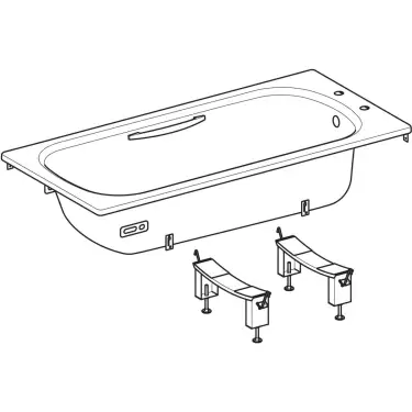 Click Here To Enlarge This Photo Of Twyford Celtic Rectangular Bathtub 150cm x 70cm 137L Capacity with Handles - BS1472WH
