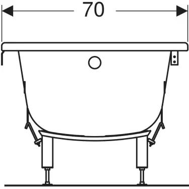 Click Here To Enlarge This Photo Of Twyford Celtic Rectangular Bathtub 150cm x 70cm 137L Capacity with Handles - BS1472WH