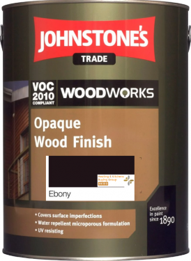 Click Here To Enlarge This Photo Of Johnstone's Trade Opaque Wood Finish &lpar;Solvent &sol; Oil Based&rpar; in Ebony 5 Litre