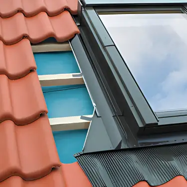 Click Here To Enlarge This Photo Of Fakro EHV-AT 11 Flashing 114x140 Standard Depth Thermo Flashing Kit for Interlocking Tile & Stone Slate up to 90mm