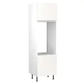Kitchen Kit J-Pull Flatpack 600 Double Oven Housing Gloss White with White Cabinet - FKKJ0021