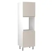 Kitchen Kit J-Pull Flatpack 600 Single Oven Housing Gloss Light Grey with White Cabinet - FKKJ0231