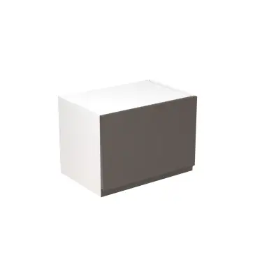 Click Here To Enlarge This Photo Of Kitchen Kit J-Pull Flatpack 500 Bridging Wall Kitchen Cabinet Gloss Graphite with White Cabinet - FKKJ0418
