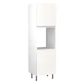 Kitchen Kit J-Pull Flatpack 600 Single Oven Housing Matt White with White Cabinet - FKKJ0531