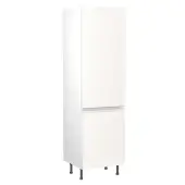 Kitchen Kit J-Pull Flatpack 600 Larder Cabinet Matt White with White Cabinet - FKKJ0534