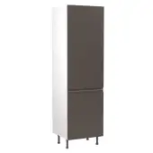 Kitchen Kit J-Pull Flatpack 600 Larder Cabinet Matt Graphite with White Cabinet - FKKJ0934