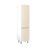 Kitchen Kit J-Pull Flatpack 500 Larder Cabinet Gloss Cashmere with White Cabinet - FKKJ0120