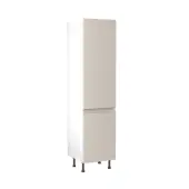 Kitchen Kit J-Pull Flatpack 500 Larder Cabinet Matt Light Grey with White Cabinet - FKKJ0720