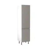 Kitchen Kit J-Pull Flatpack 500 Larder Cabinet Matt Dust Grey with White Cabinet - FKKJ0820