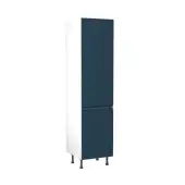 Kitchen Kit J-Pull Flatpack 500 Larder Cabinet Matt Indigo Blue with White Cabinet - FKKJ1320