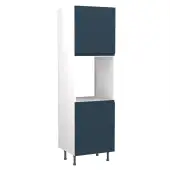Kitchen Kit J-Pull Flatpack 600 Single Oven Housing Matt Indigo Blue with White Cabinet - FKKJ1331
