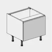 Kitchen Kit J-Pull Flatpack 600 Belfast Sink Base Kitchen Cabinet Gloss White with White Cabinet - FKKJ0070