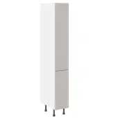 KitchenKit Value Slab Matt Light Grey  300 Pull & Swing Larder Unit with White Cabinet - FKKV4153