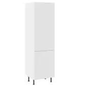Kitchen Kit Slab Standard Flatpack 600 Larder Cabinet Standard MFC Snow White with White Cabinet - FKKV4034