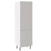Kitchen Kit Slab Standard Flatpack 600 Larder Cabinet Standard MFC Light Grey with White Cabinet - FKKV4134