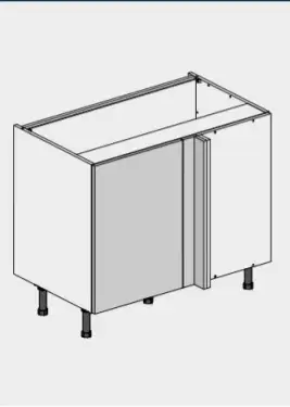 Click Here To Enlarge This Photo Of Kitchen Kit Slab Flatpack 1000 Blind Corner Base Kitchen Cabinet Matt Aquamarine with Urban Oak Cabinet - FKUO3609