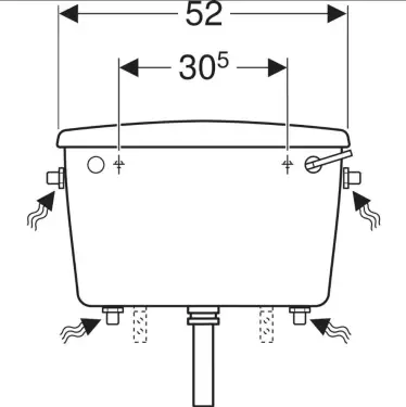 Click Here To Enlarge This Photo Of Twyford Classic Exposed Cistern 6L Single Flush Side Entry with Lever &ndash; CC2841WH